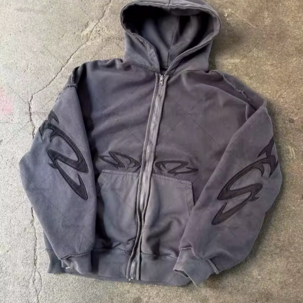 Men's Gray Hooded Jacket